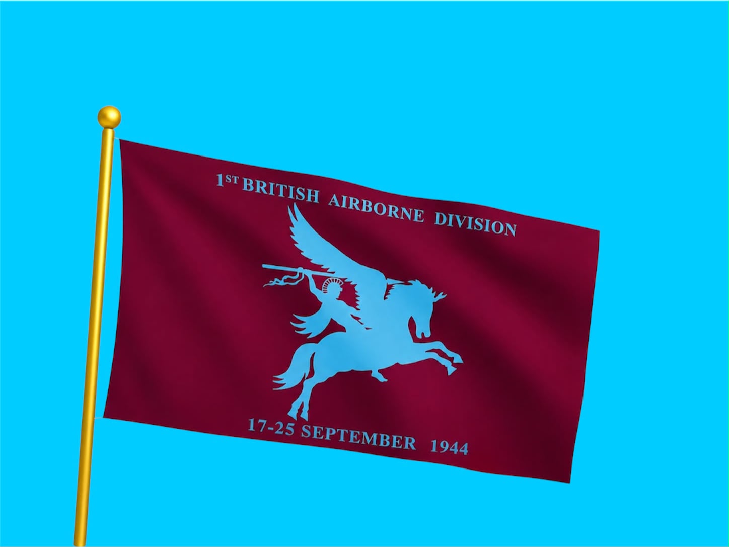 Airborne 1st British Airborne Division Vlag | Authentieke Uitvoering | 160 Grams Spun Polyester