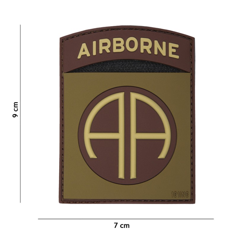 036 Embleem 3D PVC Airborne 82nd groen/bruin
