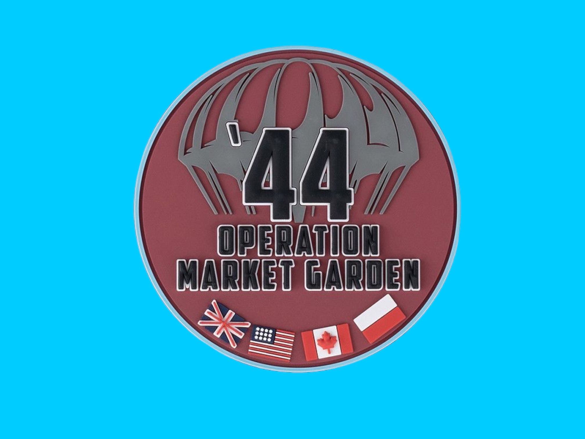 074 Embleem 3D PVC Market Garden '44 bordo met klittenband